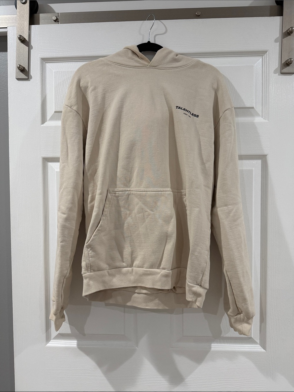 TALENTLESS Men's Beige/Cream Pullover Hoodie